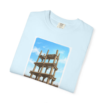 三内丸山遺跡 Tシャツ｜大型掘立柱建物｜縄文文化デザイン｜ユニセックス コットンTシャツ