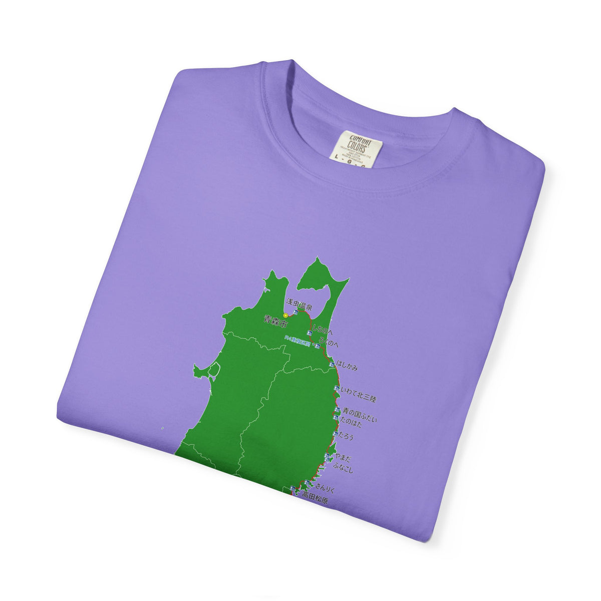 国道４５号線 仙台～青森ルートマップ Tシャツ｜ユニセックス コットンTシャツ