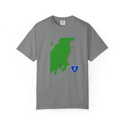 国道６号線 日本橋～仙台ルートマップ Tシャツ｜ユニセックス コットンTシャツ