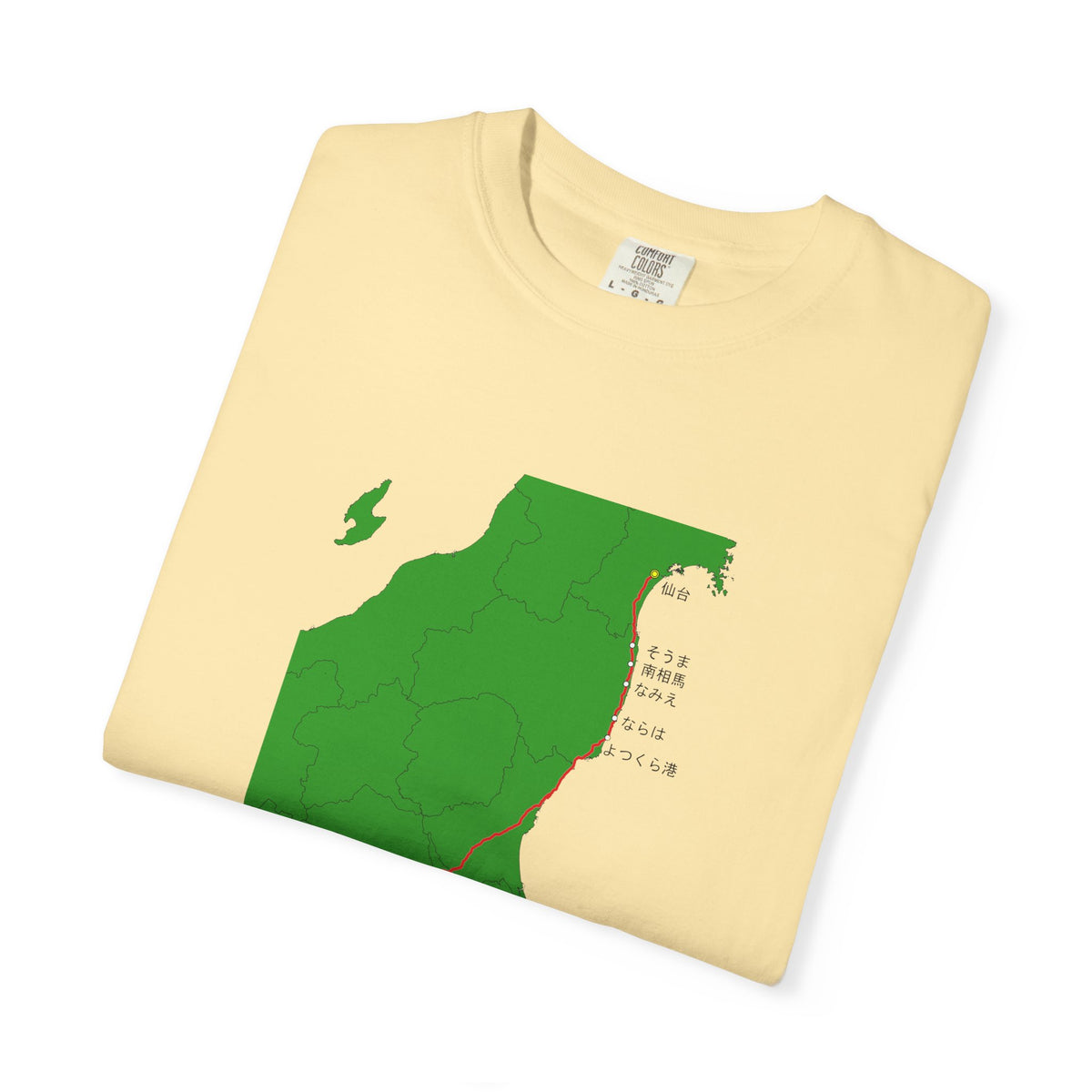 国道６号線 日本橋～仙台ルートマップ Tシャツ｜ユニセックス コットンTシャツ