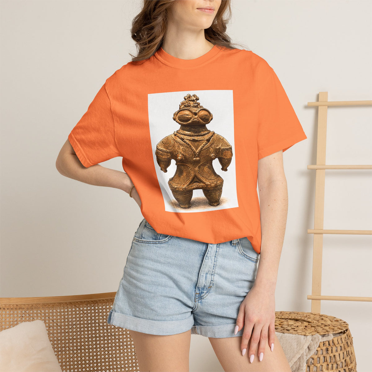 遮光器土偶 Tシャツ｜縄文文化デザイン｜ユニセックス コットンTシャツ