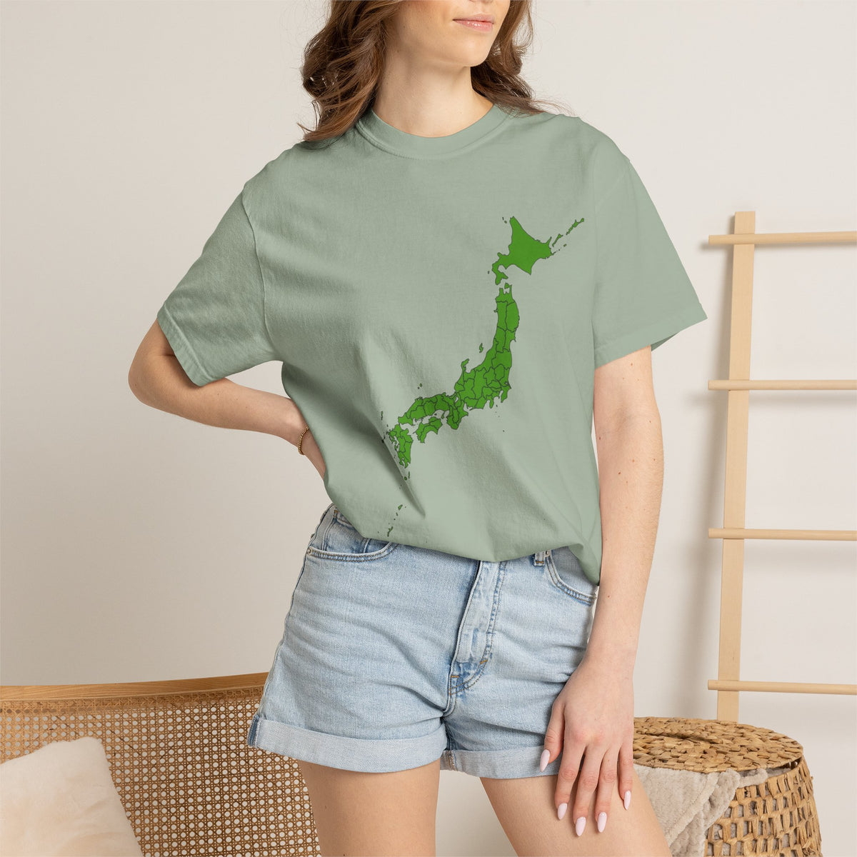 日本47都道府県マップ Tシャツ｜県境入り日本地図デザイン｜Detailed Japan Map｜ユニセックス コットンTシャツ