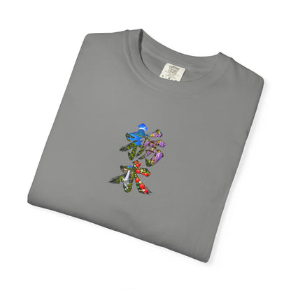 栃木 Tochigi Kanji Art T-Shirt | Mt. Nantai, Lake Chuzenji, Kegon Falls, Wisteria & Strawberry Design