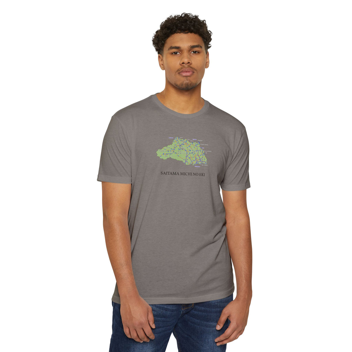 埼玉県 道の駅・道路地図Tシャツ — SAITAMA MICHI NO EKI MAP