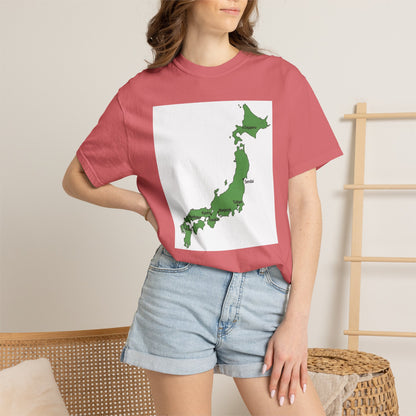 日本列島マップ Tシャツ｜主要都市入り｜Japan Map｜ユニセックス コットンTシャツ