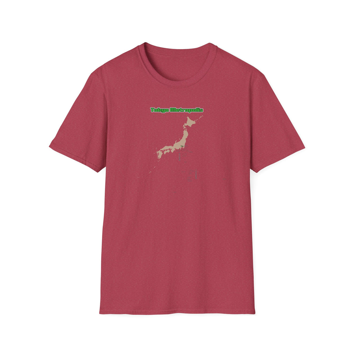 東京都 地図デザインTシャツ｜TOKYO METROPOLIS・伊豆諸島・小笠原諸島｜ユニセックス コットンTシャツ