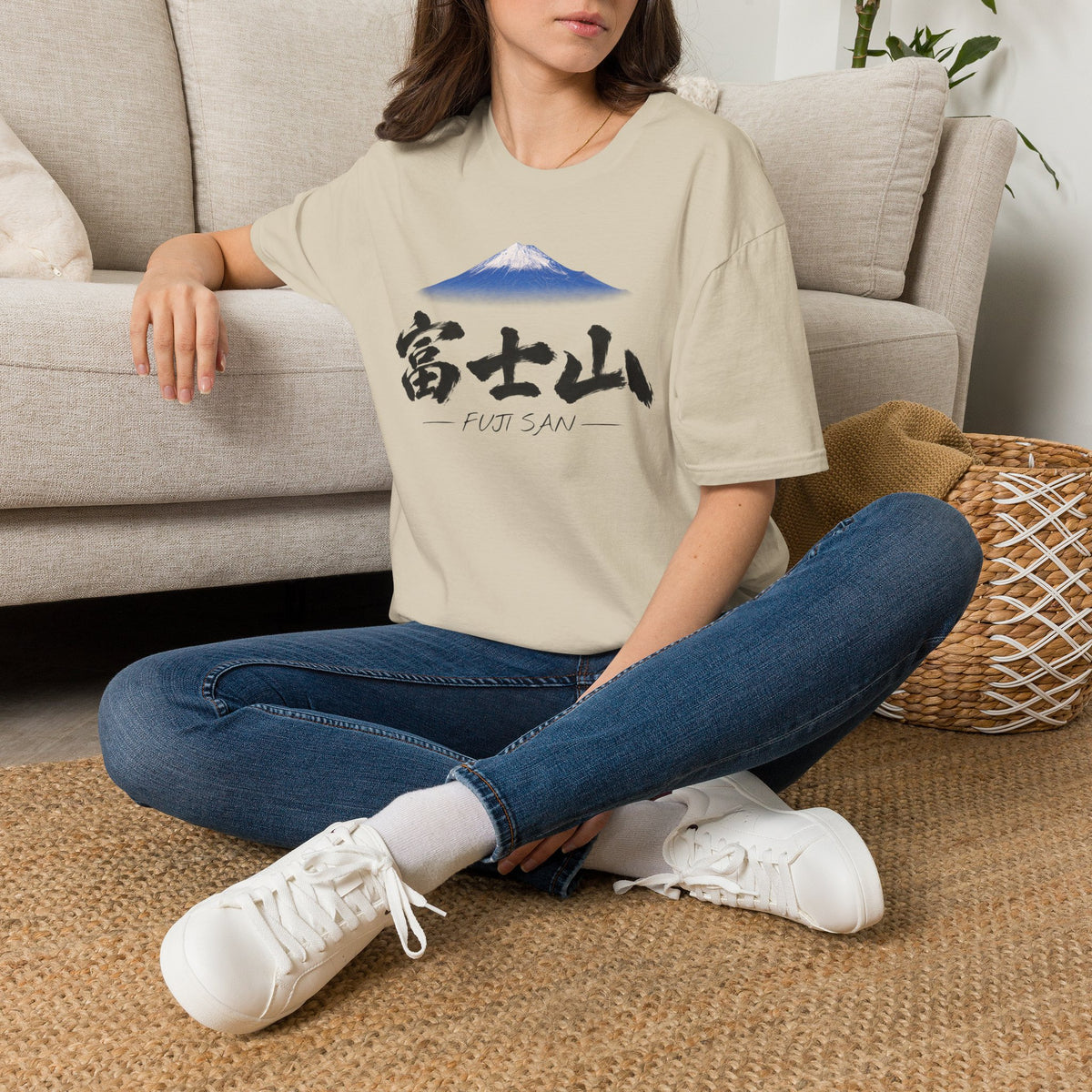 富士山 Mount Fuji T-Shirt | Japanese Calligraphy & Fuji San Photo Art Tee