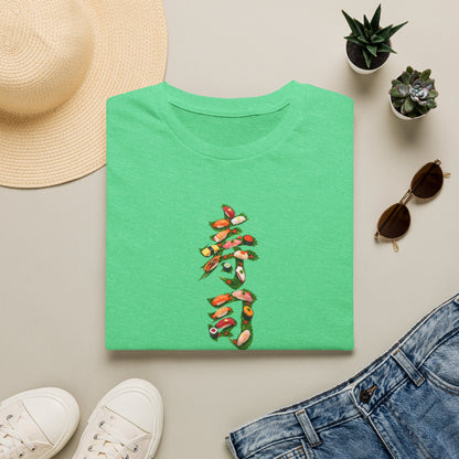 寿司 Sushi Kanji Art T-Shirt | Japanese Sushi & Shiso Leaf Design