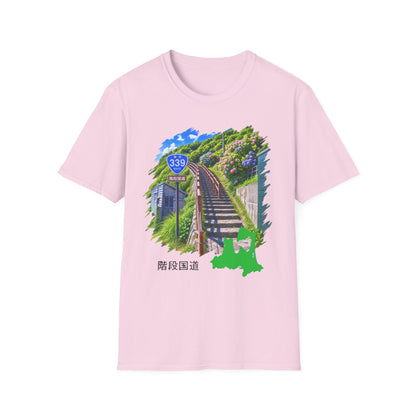 国道３３９号線　階段国道Tシャツ　 — 青森　道の駅４ヵ所ルートマップ