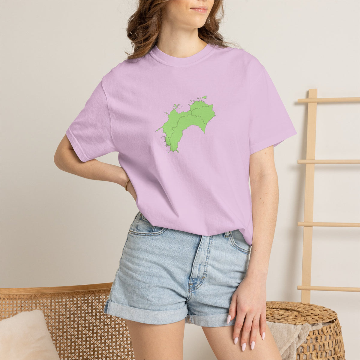 Shikoku Map T-Shirt | Japan Island & Coastal Map Design | Unisex Cotton Tee