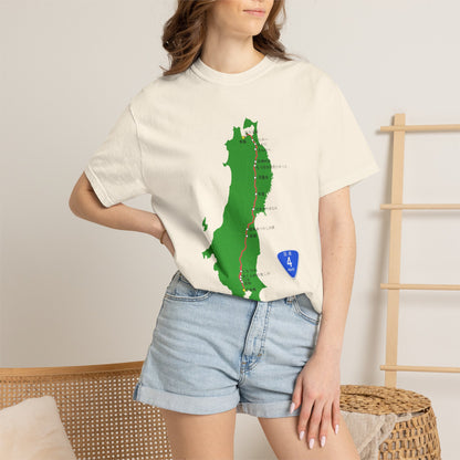 国道4号線 日本橋～青森ルートマップ Tシャツ｜ユニセックス コットンTシャツ