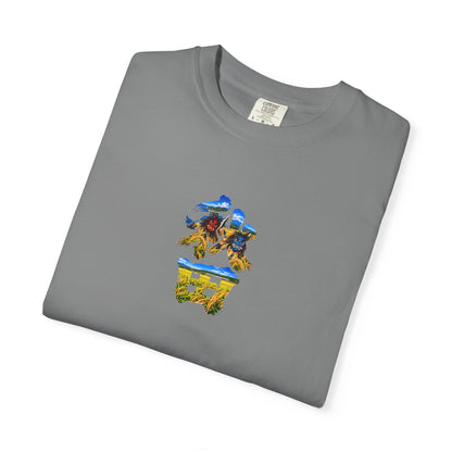 秋田　なまはげ　と　稲穂　毛筆Tシャツ｜男鹿半島・田んぼ風景デザイン