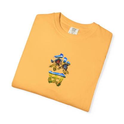 秋田　なまはげ　と　稲穂　毛筆Tシャツ｜男鹿半島・田んぼ風景デザイン