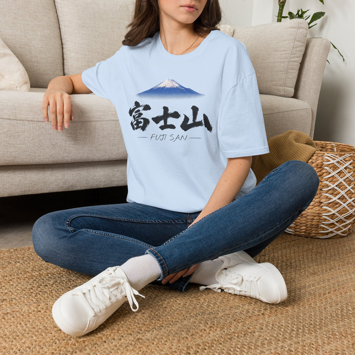 富士山 Mount Fuji T-Shirt | Japanese Calligraphy & Fuji San Photo Art Tee