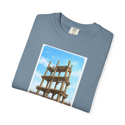 三内丸山遺跡 Tシャツ｜大型掘立柱建物｜縄文文化デザイン｜ユニセックス コットンTシャツ