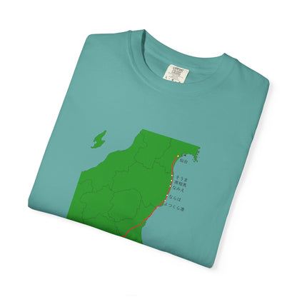 国道６号線 日本橋～仙台ルートマップ Tシャツ｜ユニセックス コットンTシャツ