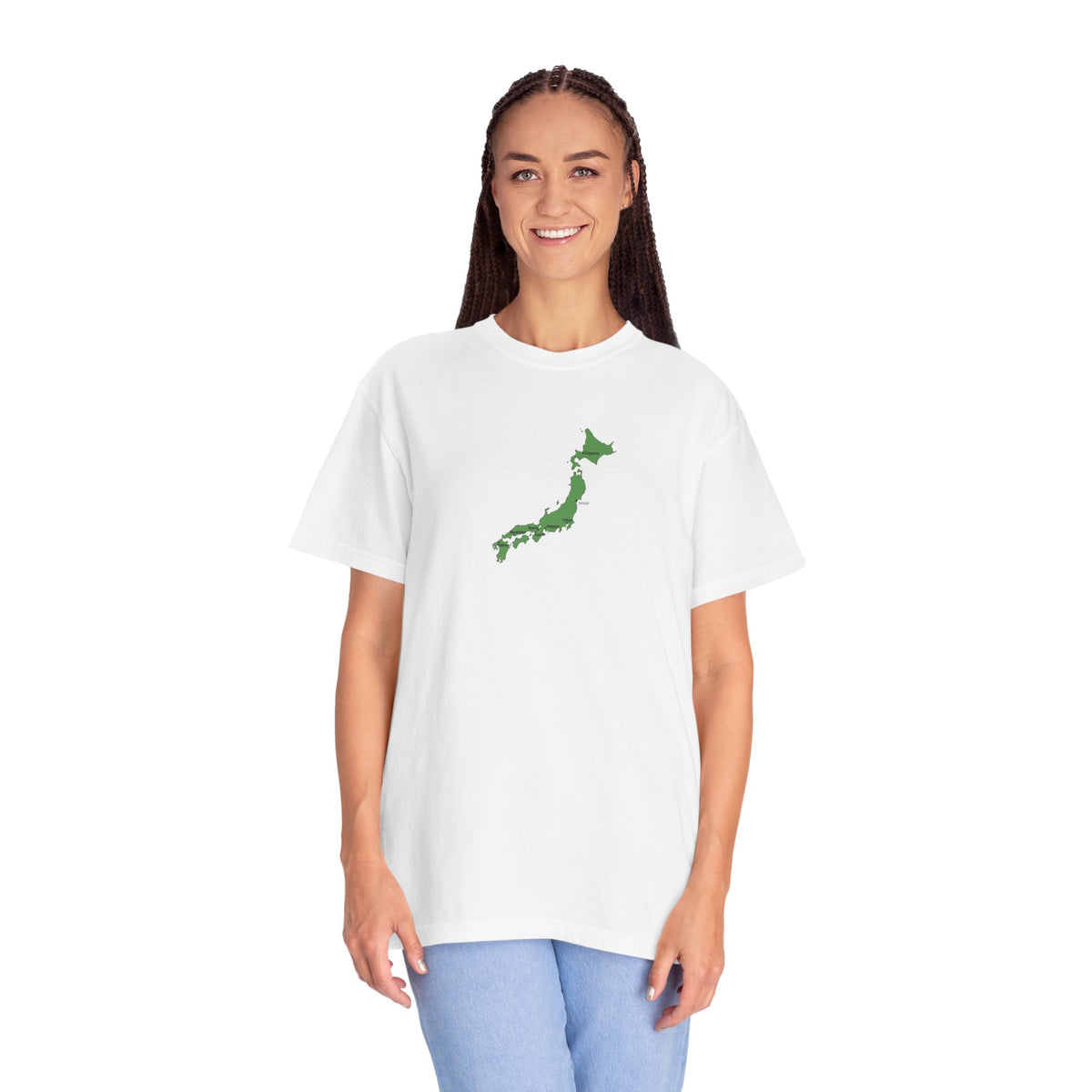 日本列島マップ Tシャツ｜主要都市入り｜Japan Map｜ユニセックス コットンTシャツ