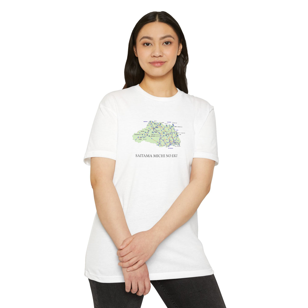 Saitama Michi no Eki Map T-Shirt | 21 Roadside Stations & Road Map