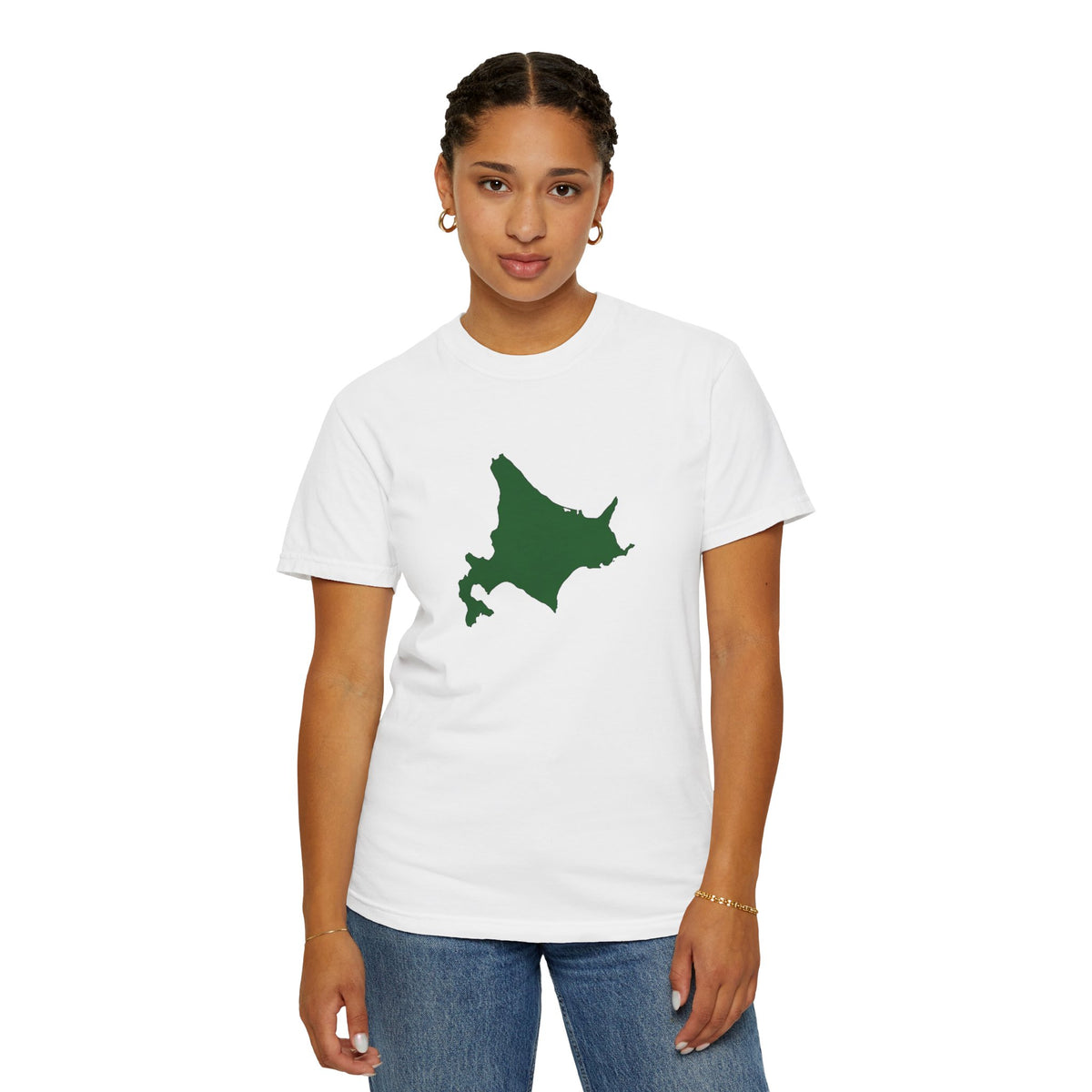 北海道 地図デザイン Tシャツ｜ユニセックス コットンTシャツ