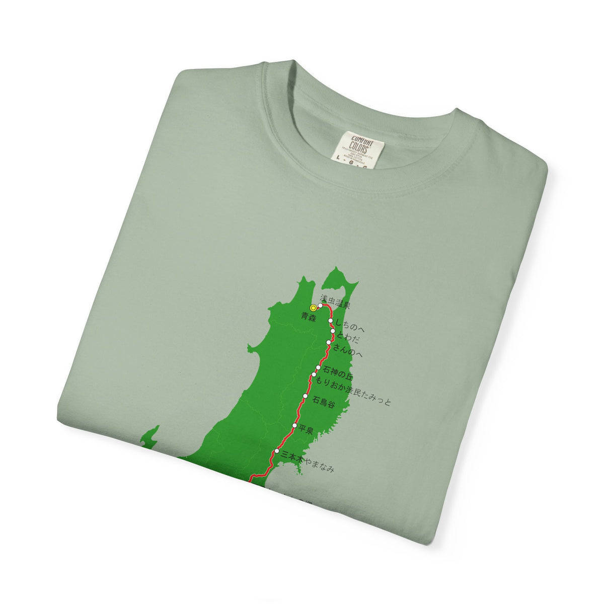 国道4号線 日本橋～青森ルートマップ Tシャツ｜ユニセックス コットンTシャツ