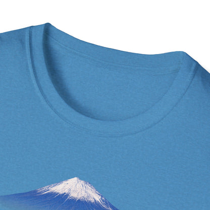 富士山 Tシャツ ― 日本、三保の松原から望む富士・毛筆漢字「富士山」FUJI SAN