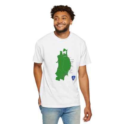 国道４５号線 仙台～青森ルートマップ Tシャツ｜ユニセックス コットンTシャツ