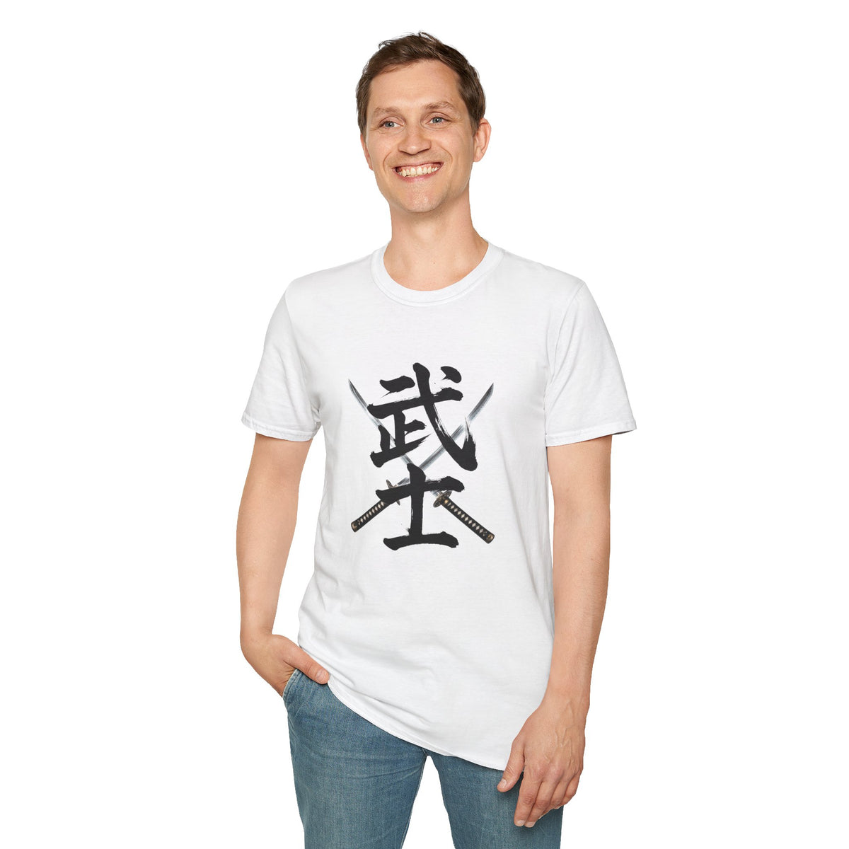 武士 漢字 Tシャツ｜戦国・日本文化｜ユニセックス コットンTシャツ