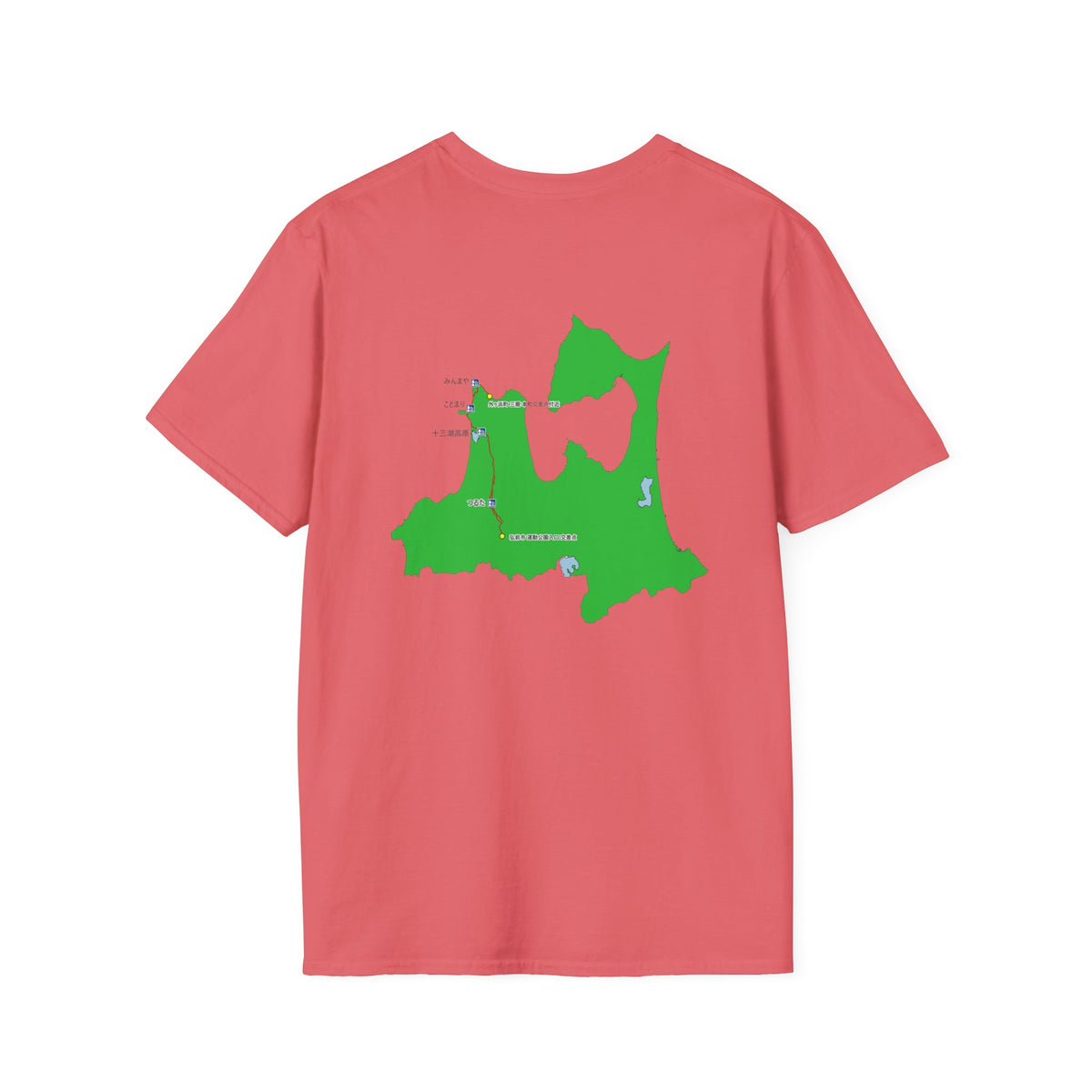 国道３３９号線　階段国道Tシャツ　 — 青森　道の駅４ヵ所ルートマップ
