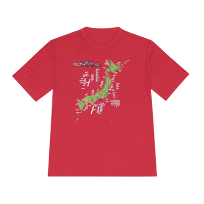 日本百名山マップTシャツ（チェックボックス付）｜100名山・標高記載・速乾ユニセックス・見やすさ重視マップ・ポリエステル１００％