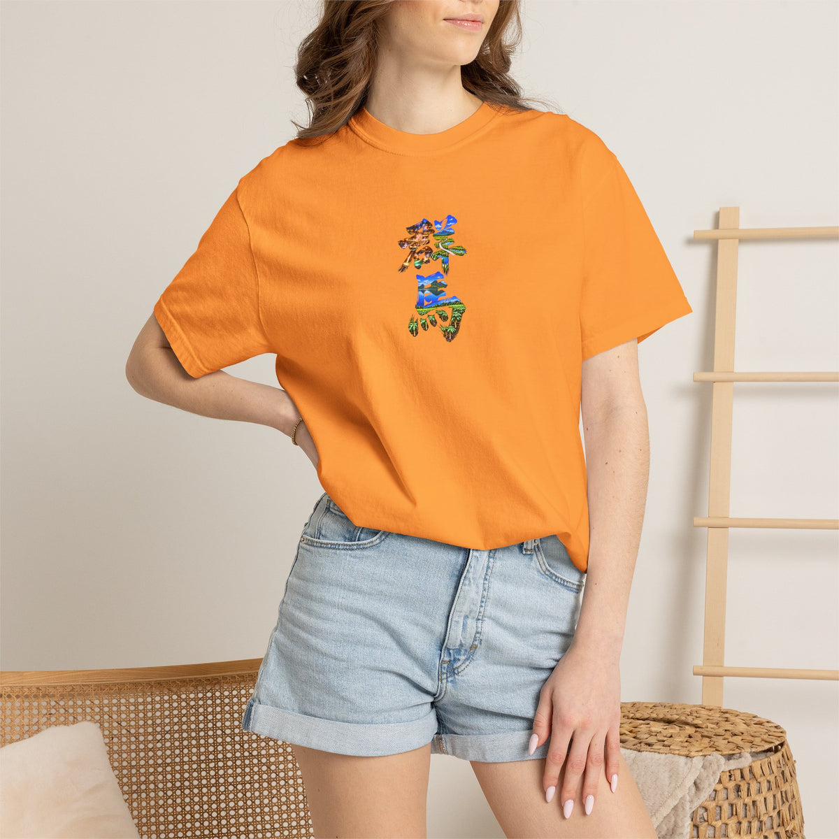 群馬 Tシャツ｜草津温泉・尾瀬・榛名山・こんにゃく畑を描いた毛筆漢字デザイン