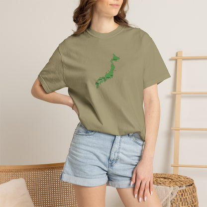 日本列島マップ Tシャツ｜主要都市入り｜Japan Map｜ユニセックス コットンTシャツ