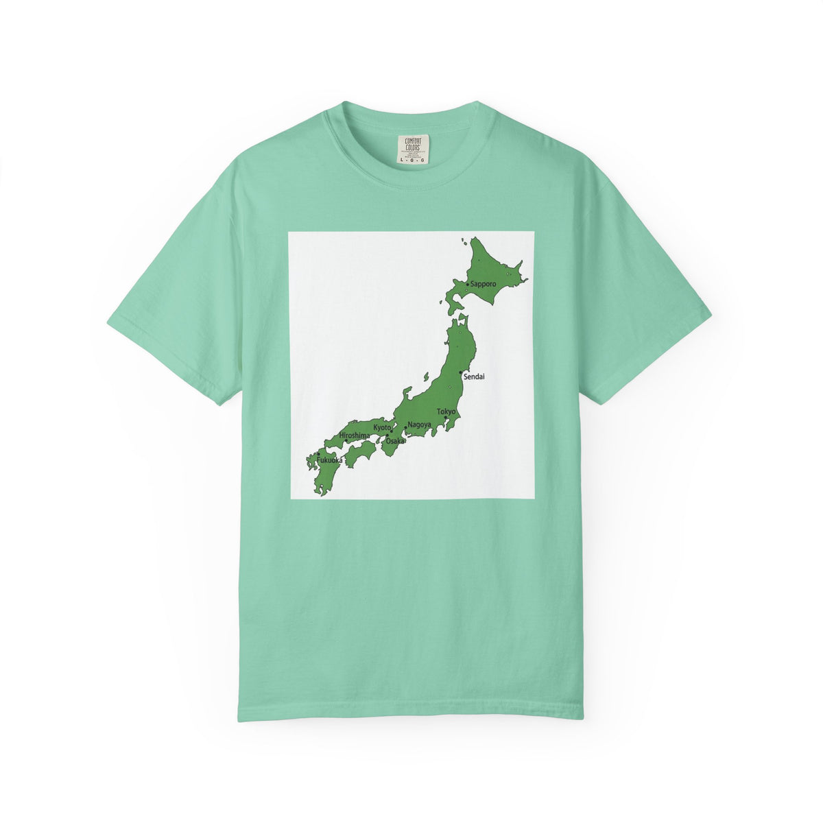 日本列島マップ Tシャツ｜主要都市入り｜Japan Map｜ユニセックス コットンTシャツ
