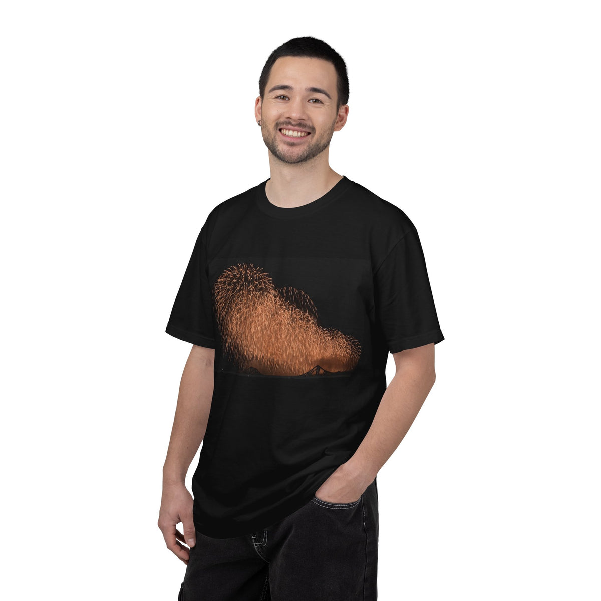 不死鳥のごとき大輪の華Tシャツ（2026年版） — 日本三大花火の街、2026年、長生橋、復興祈願の巨大花火