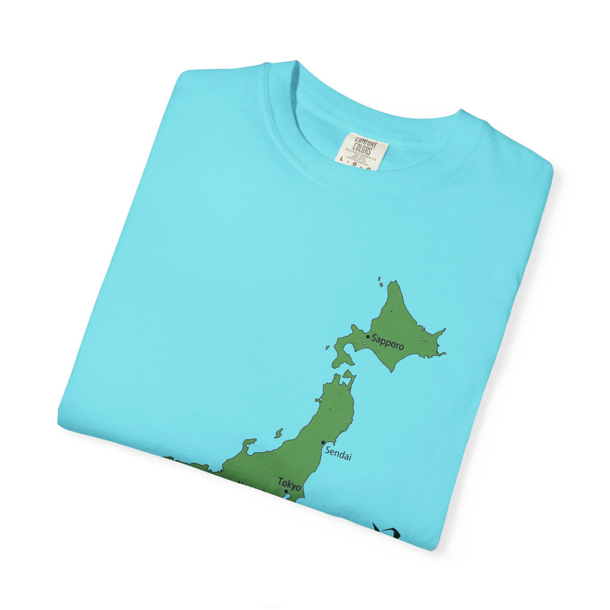 日本列島マップ Tシャツ｜主要都市入り｜Japan Map｜日本｜ユニセックス コットンTシャツ