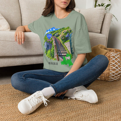 国道３３９号線　階段国道Tシャツ　 — 青森　道の駅４ヵ所ルートマップ