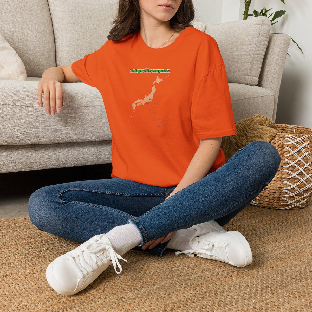 東京都 地図デザインTシャツ｜TOKYO METROPOLIS・伊豆諸島・小笠原諸島｜ユニセックス コットンTシャツ