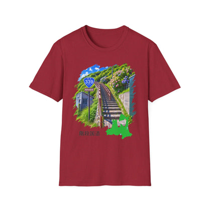 国道３３９号線　階段国道Tシャツ　 — 青森　道の駅４ヵ所ルートマップ