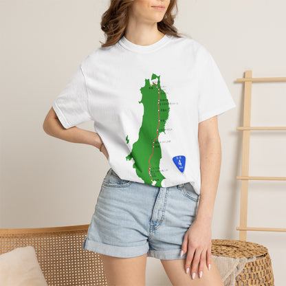 国道4号線 日本橋～青森ルートマップ Tシャツ｜ユニセックス コットンTシャツ