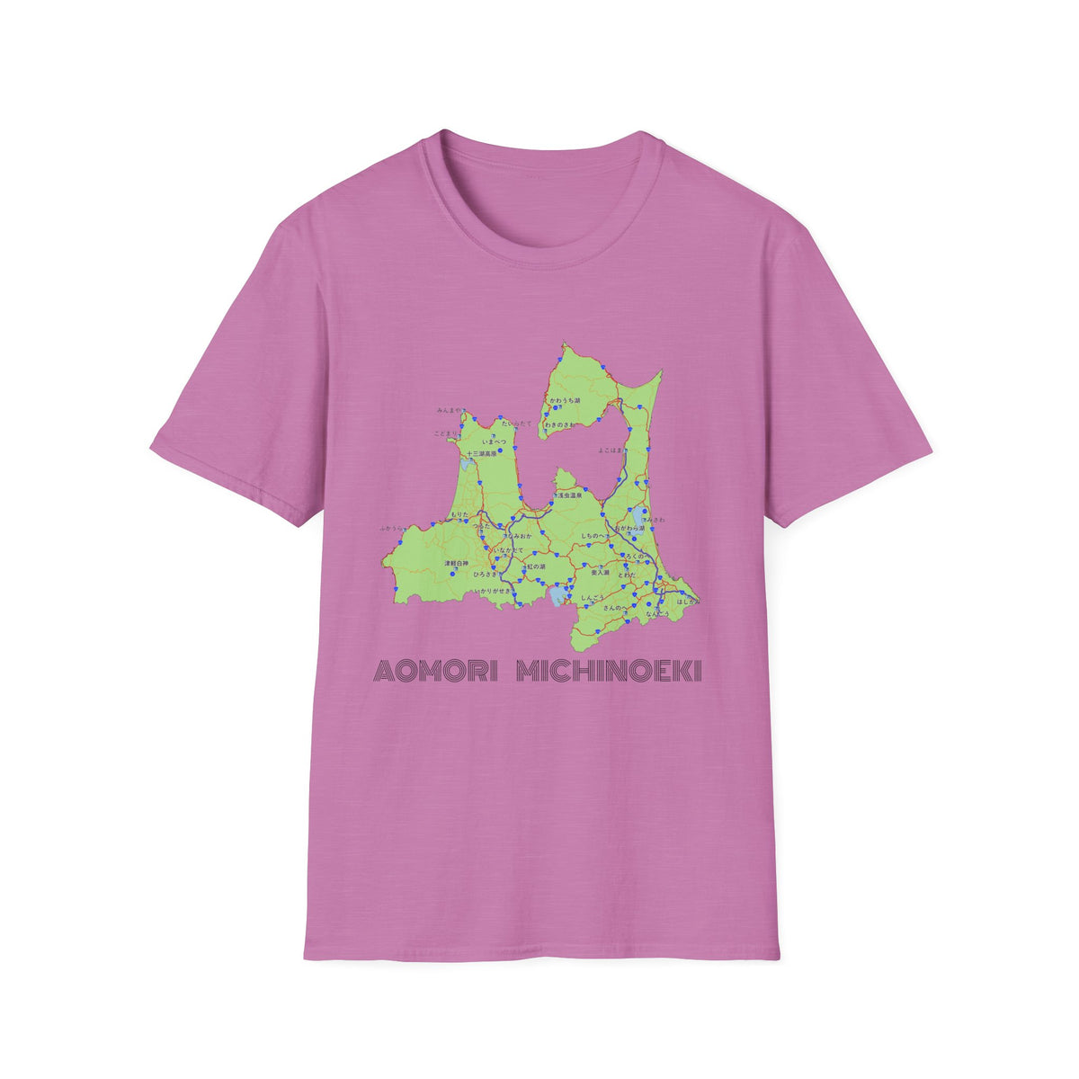 Aomori Michi-no-Eki Map T-Shirt | All 28 Roadside Stations