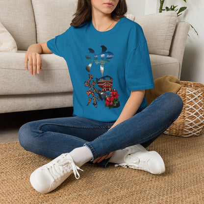 沖縄 風景漢字 Tシャツ｜大自然アート｜ユニセックス コットンTシャツ