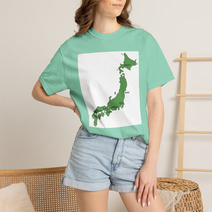日本列島マップ Tシャツ｜主要都市入り｜Japan Map｜ユニセックス コットンTシャツ